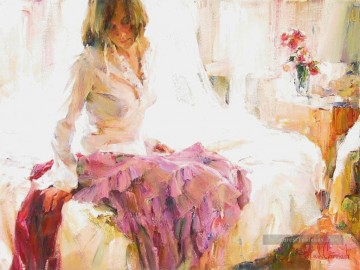 Jolie fille MIG 44 Impressionist Peinture à l'huile